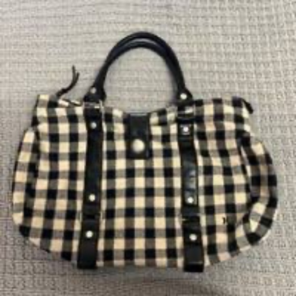 Hurley Handbags - Hurley Black and White Plaid Shoulder Overnight bag adorable carryall